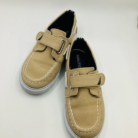 Nautica Other - Nautica Little River Canvas Tan Deck Slip On Toddler Boy Shoe SZ 10 Gently Used